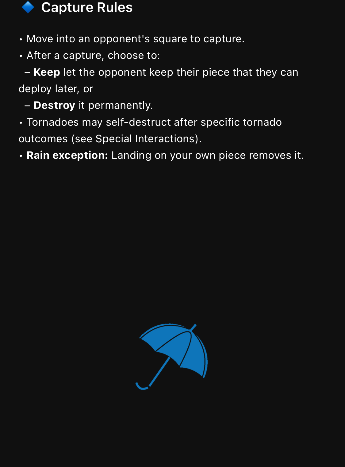 Rainsfall — board view